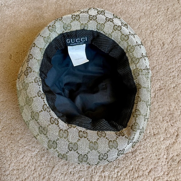 Rare Vintage Gucci Women’s Fedora Bucket Hat, Cloth, w GG monogram. Small - Picture 7 of 9